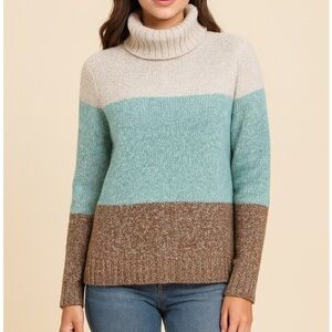 Boden Wool Colorblock Turtleneck Sweater